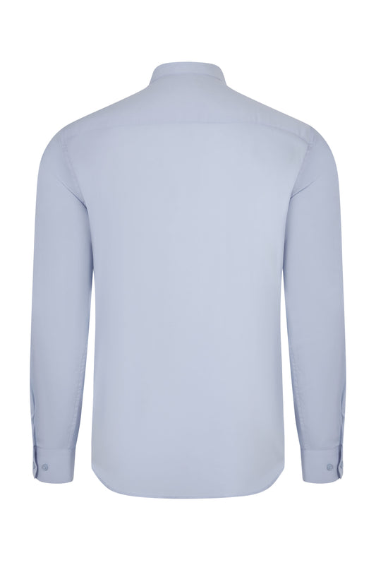 Camasa barbat maneca lunga poplin stretch guler tunica albastru celest V405013S