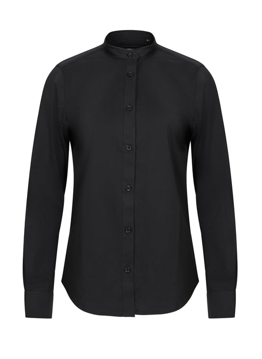 Camasa poplin stretch 115g maneca lunga dama negru V405015S
