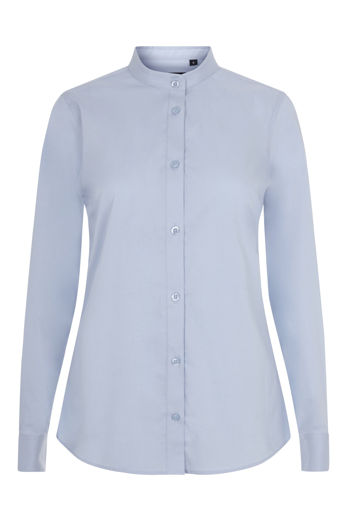 Camasa dama maneca lunga poplin stretch guler tunica albastru celest V405015S