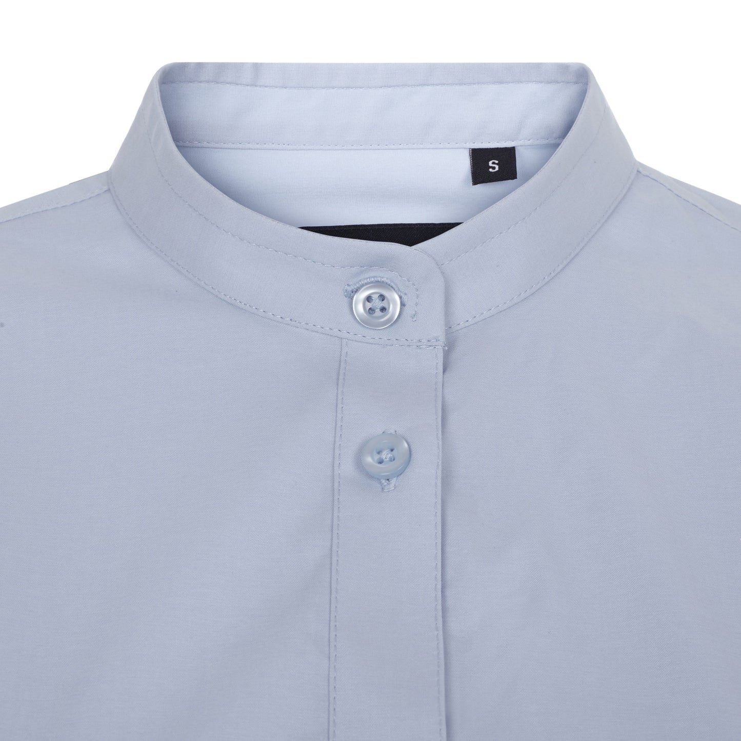 Camasa dama maneca lunga poplin stretch guler tunica albastru celest V405015S