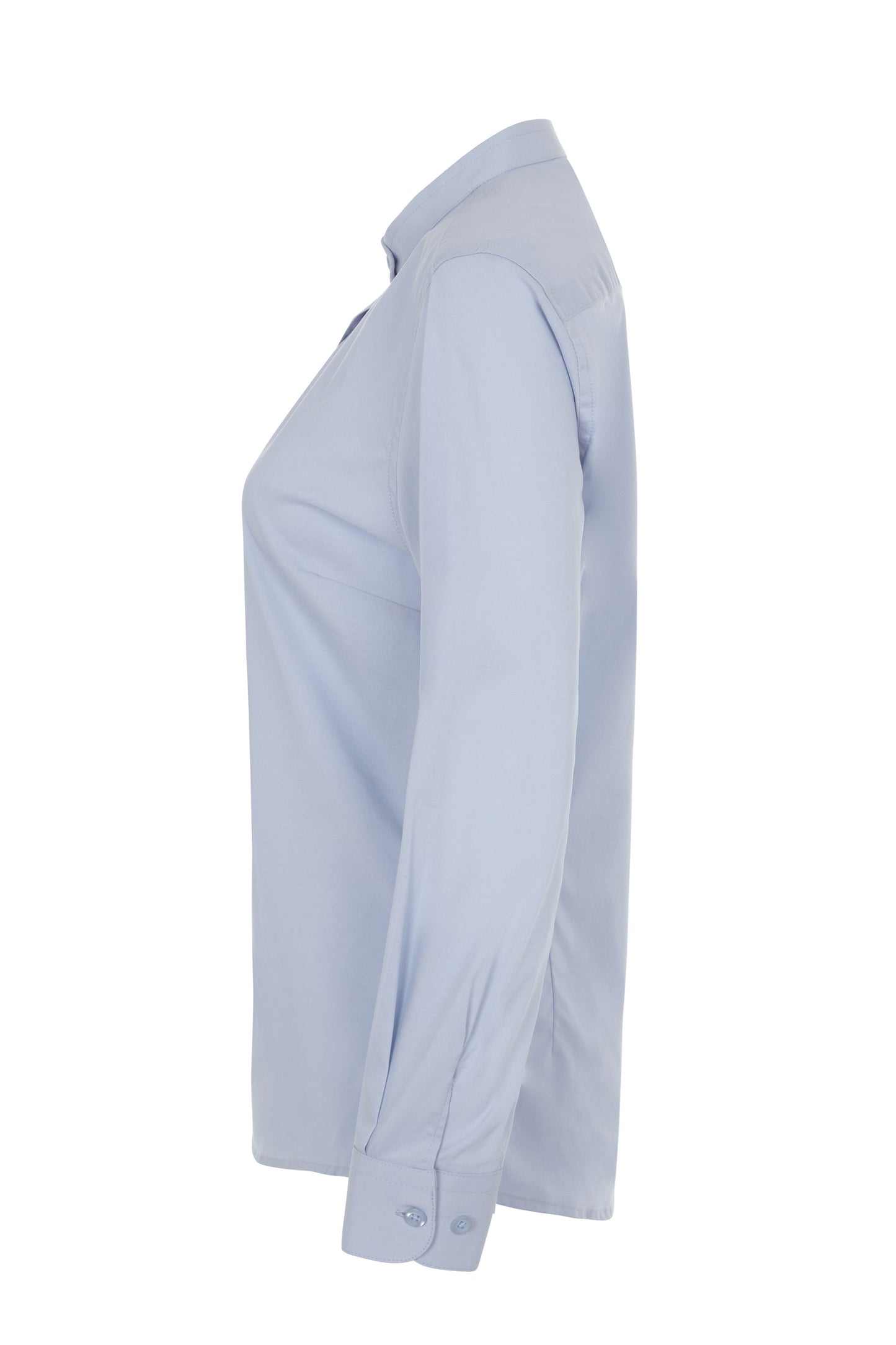 Camasa dama maneca lunga poplin stretch guler tunica albastru celest V405015S