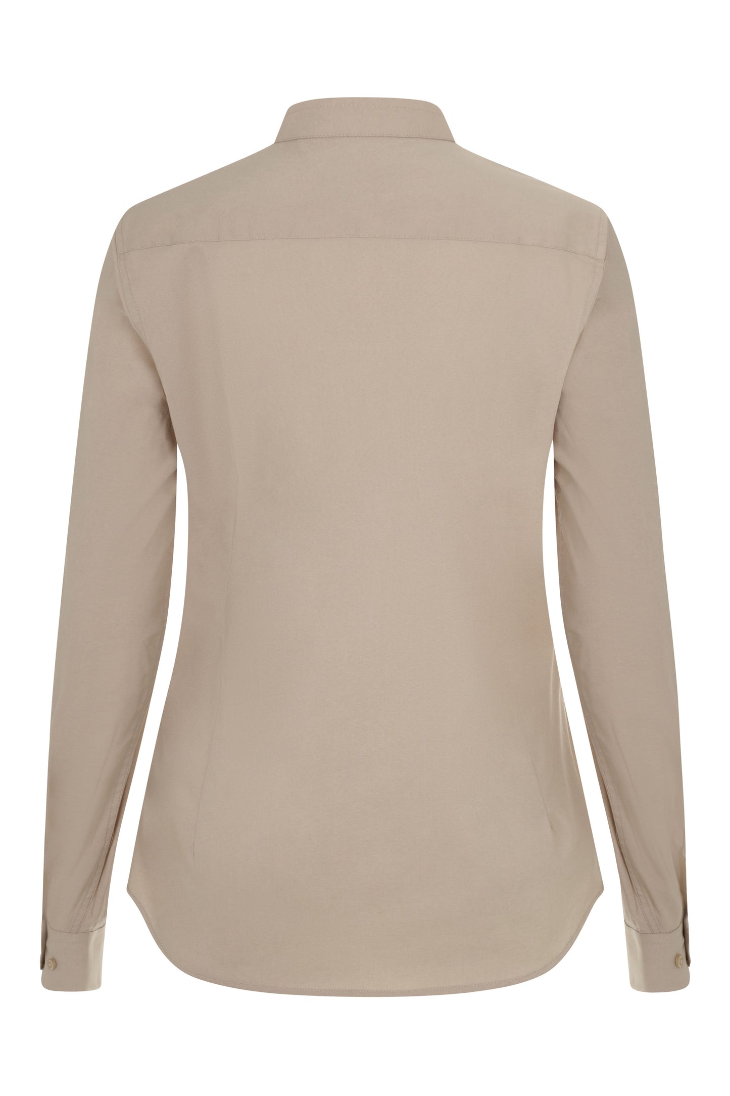 Camasa dama maneca lunga poplin stretch guler tunica bej deschis V405015S