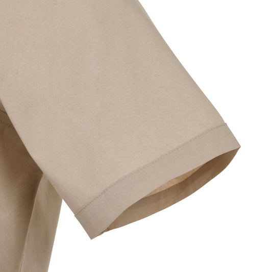 Camasa stretch de barbat cu maneca scurta bej deschis V405016S