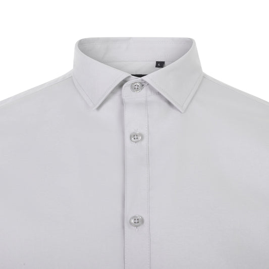 Camasa stretch de barbat cu maneca lunga gri gheata V405017S