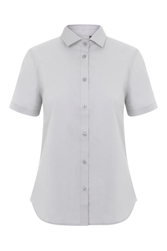 Camasa stretch de dama cu maneca scurta gri gheata V405018S