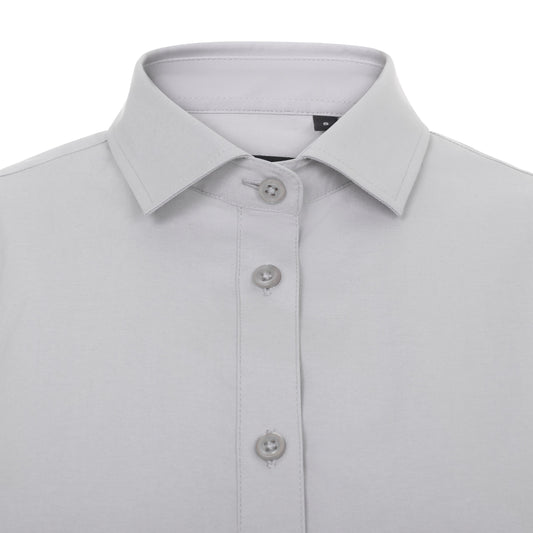 Camasa stretch de dama cu maneca scurta gri gheata V405018S