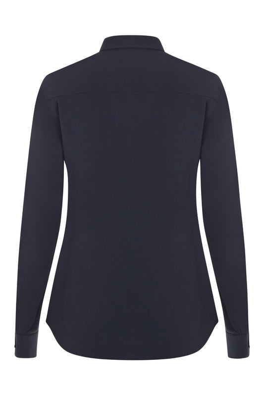 Camasa stretch de dama cu maneca lunga albastru marin V405019S