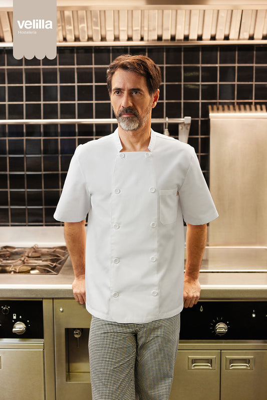 Tunica bucatar poplin 110g maneca scurta alb V405201