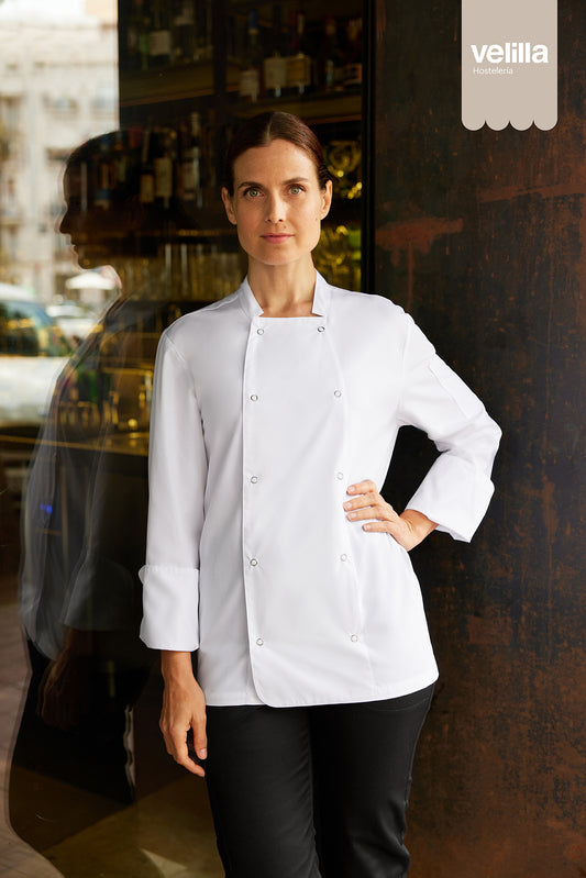 Tunica bucatar tesatura 175g maneca lunga alb V405206