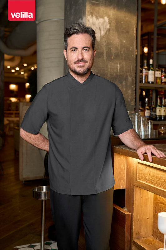 Tunica bucatar microfibra maneca scurta gri inchis V405209