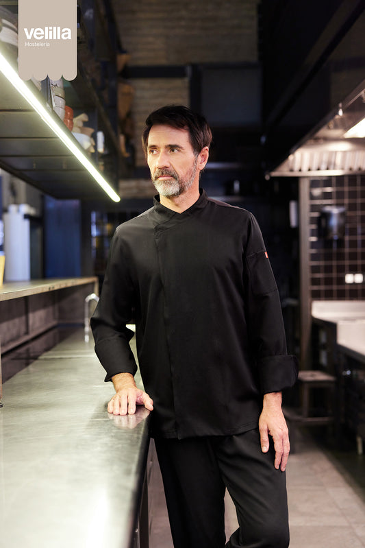 Tunica bucatar microfibra 140g maneca lunga negru V405210