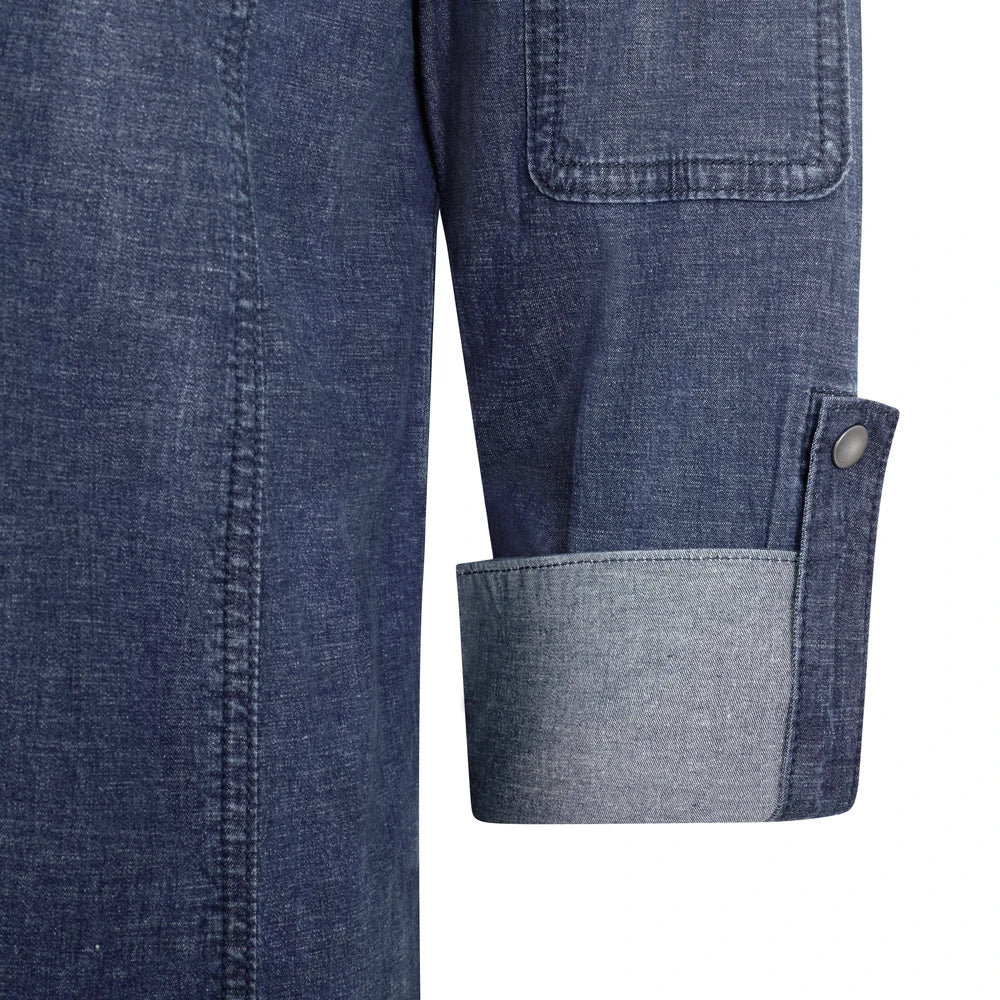Tunica bucatar maneca lunga bumbac/elastan 180g albastru denim V405212S