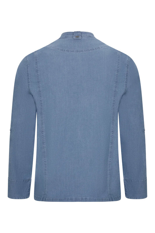 Tunica bucatar maneca lunga bumbac/elastan 180g albastru deschis denim V405212S