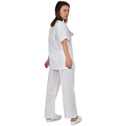 Costum medical tercot 110g alb unisex Cesare