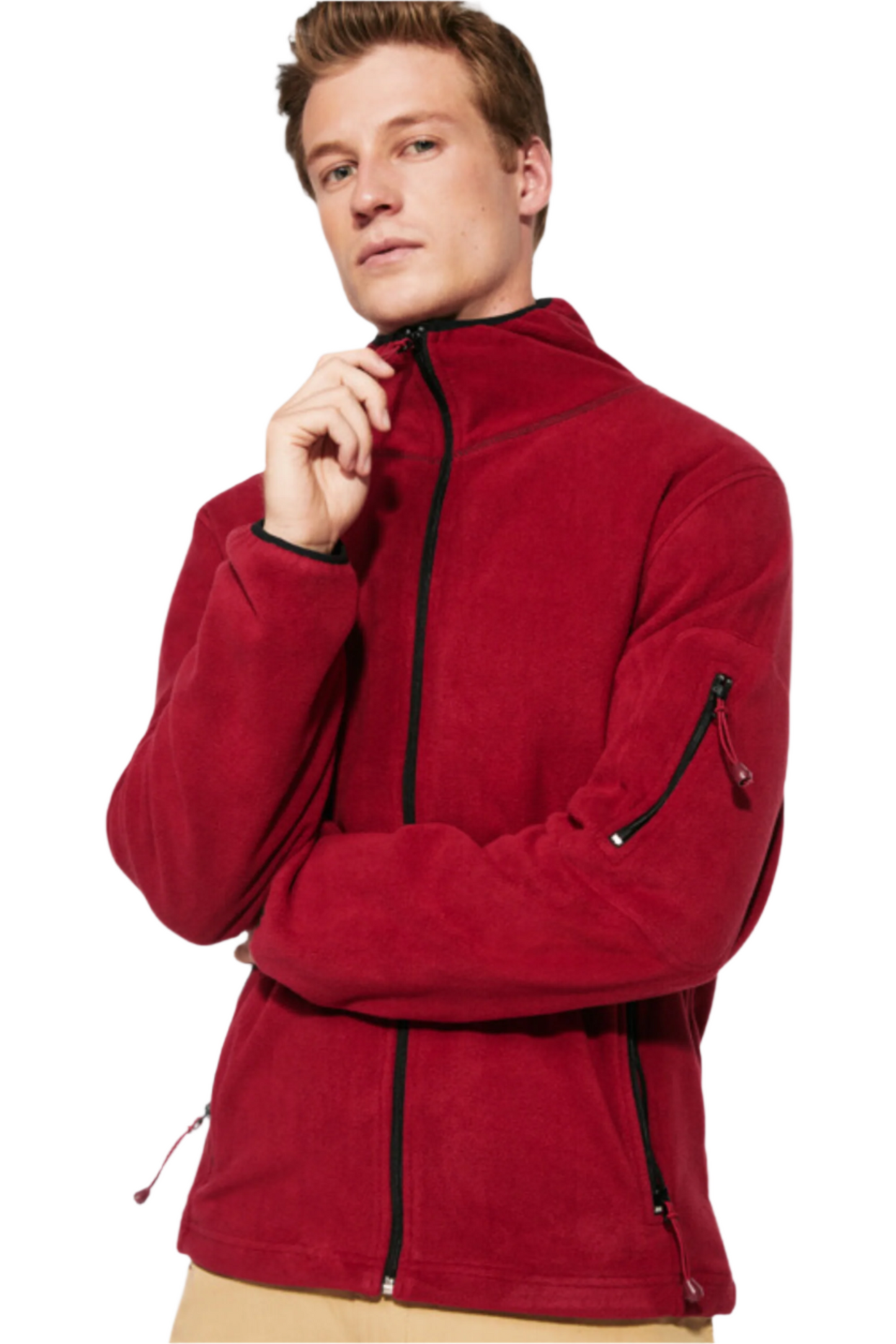 Jacheta din fleece pentru barbat grena Luciane