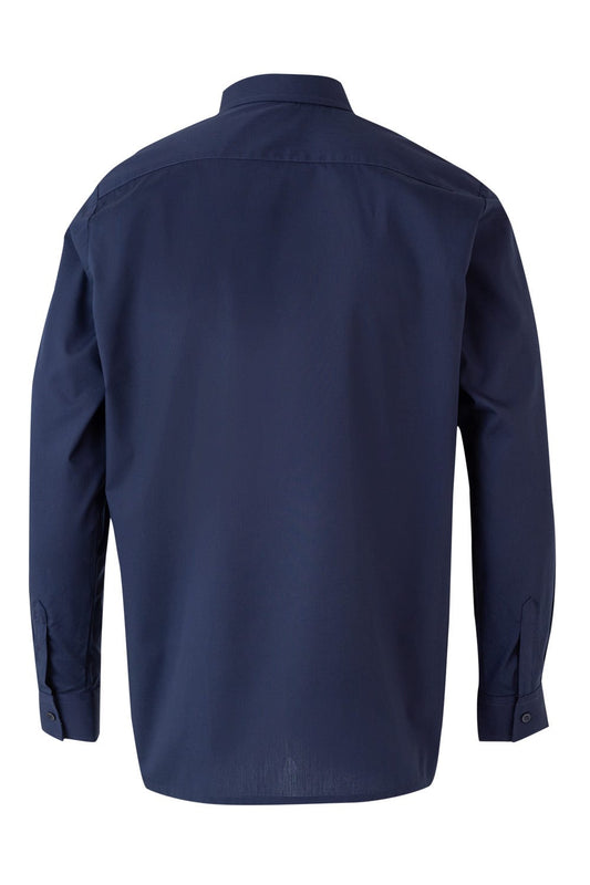 Camasa poplin 105g maneca lunga albastru marin V529