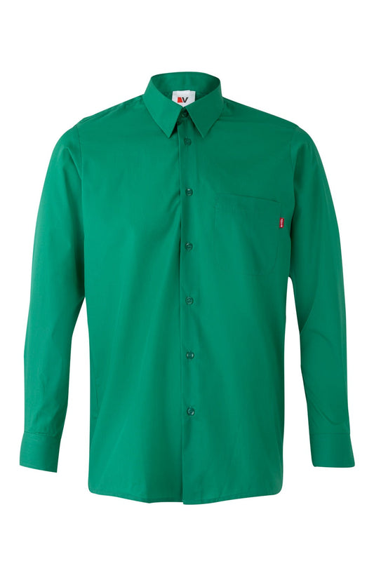 Camasa poplin 105g maneca lunga verde V529