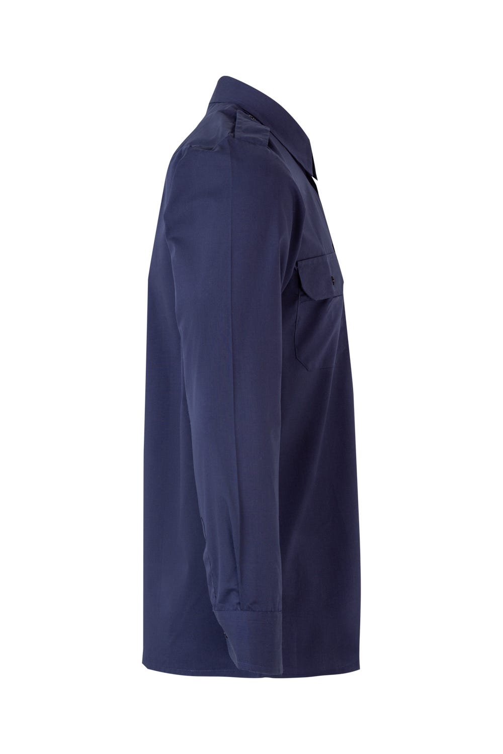 Camasa cu epoleti poplin 105g maneca lunga albastru marin V530