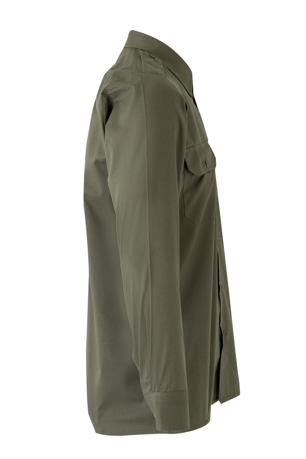 Camasa cu epoleti poplin 105g maneca lunga verde kaki V530