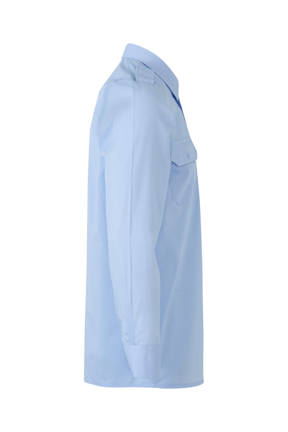 Camasa cu epoleti poplin 105g maneca lunga albastru celest V530