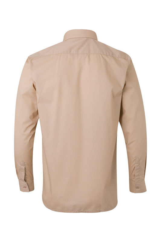 Camasa cu epoleti poplin 105g maneca lunga bej V530