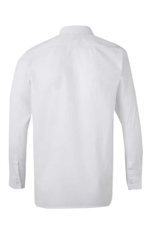 Camasa cu epoleti poplin 105g maneca lunga alb V530