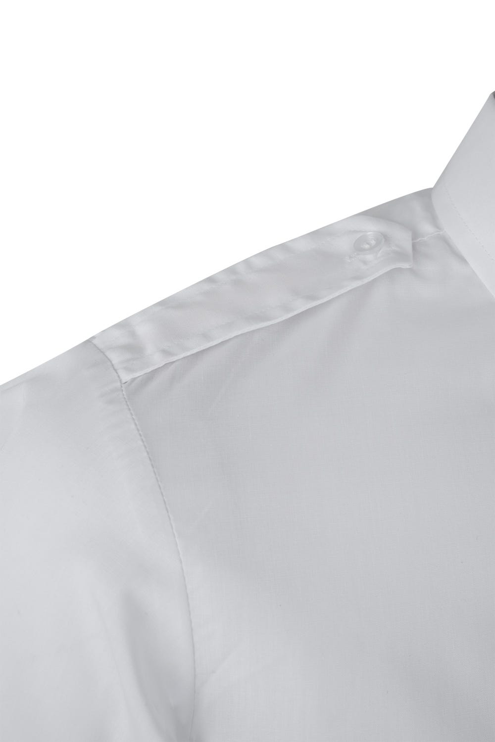 Camasa cu epoleti poplin 105g maneca lunga alb V530
