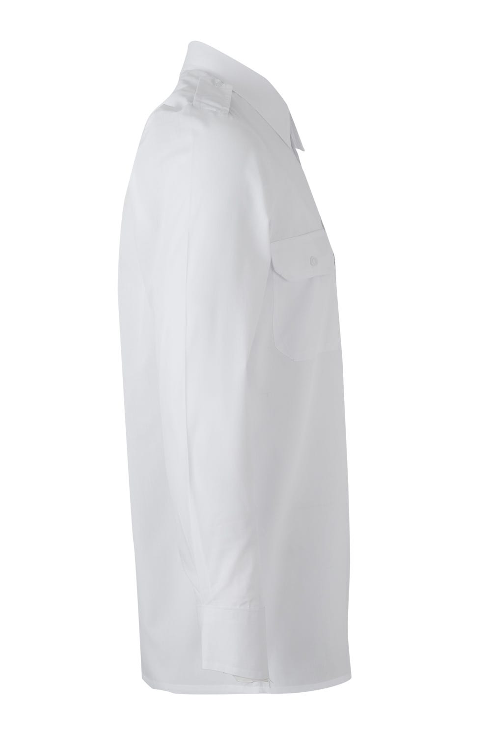 Camasa cu epoleti poplin 105g maneca lunga alb V530