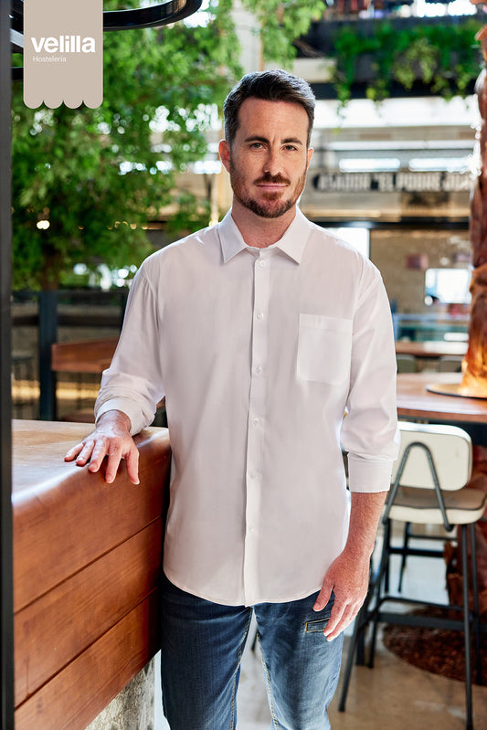 Camasa poplin 105g maneca scurta alb V531