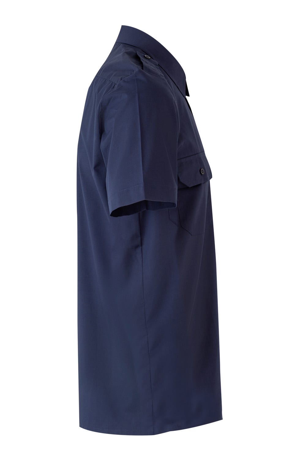 Camasa cu epoleti poplin 105g maneca scurta albastru marin V532