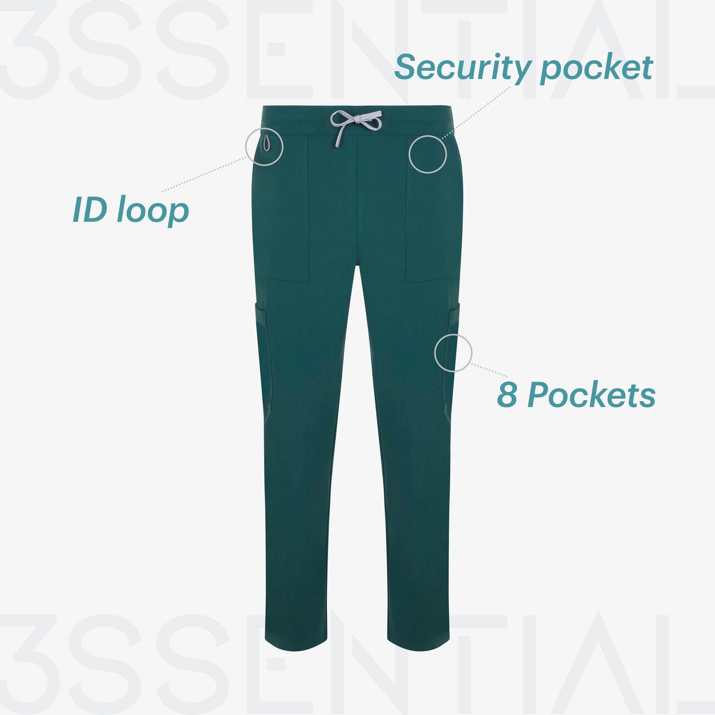 Pantaloni purestretch cu material antibacterian si hidrofob gri inchis V533020S