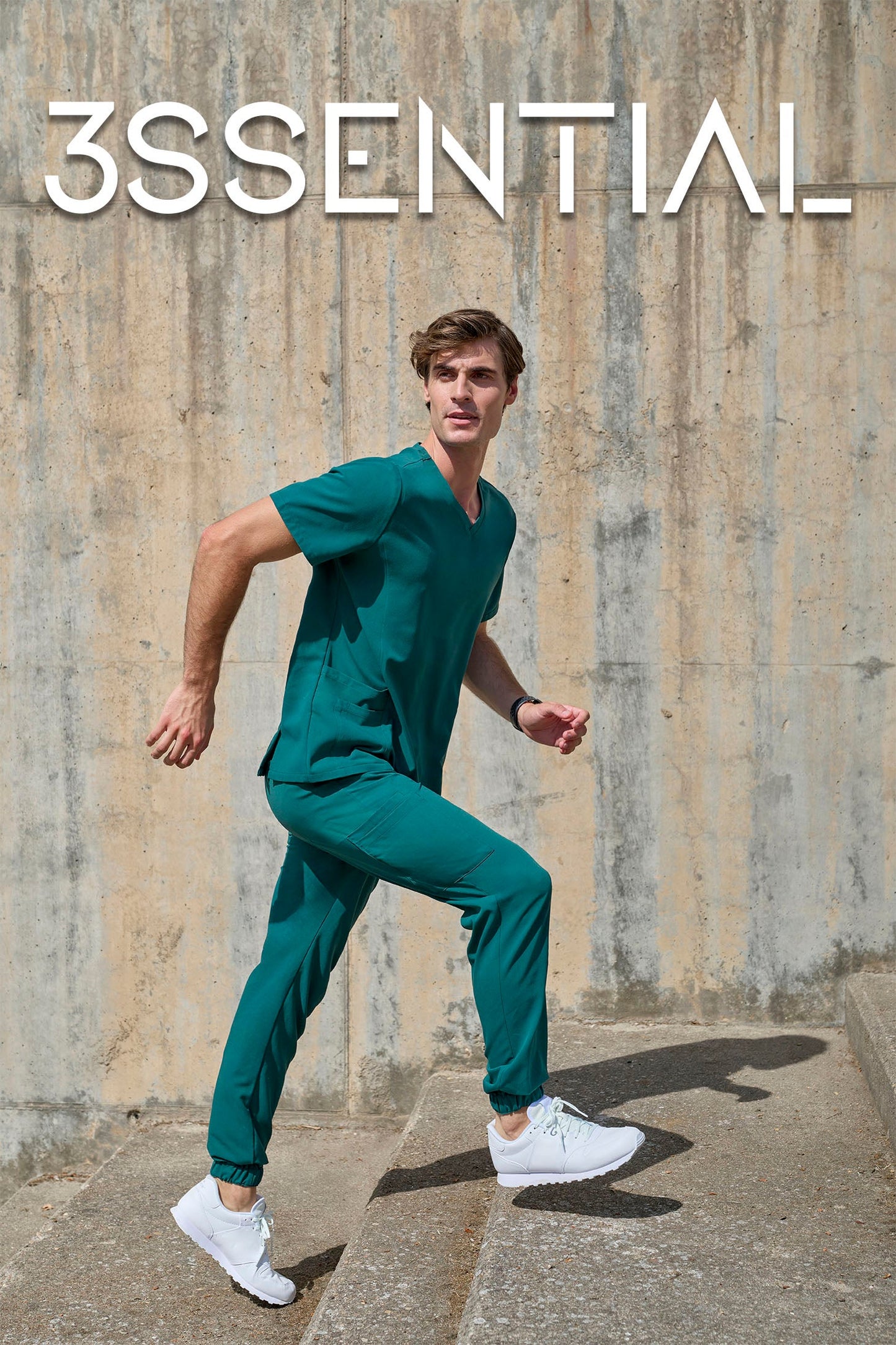 Pantaloni jogger purestretch cu material antibacterian si hidrofob verde jungla V533021S