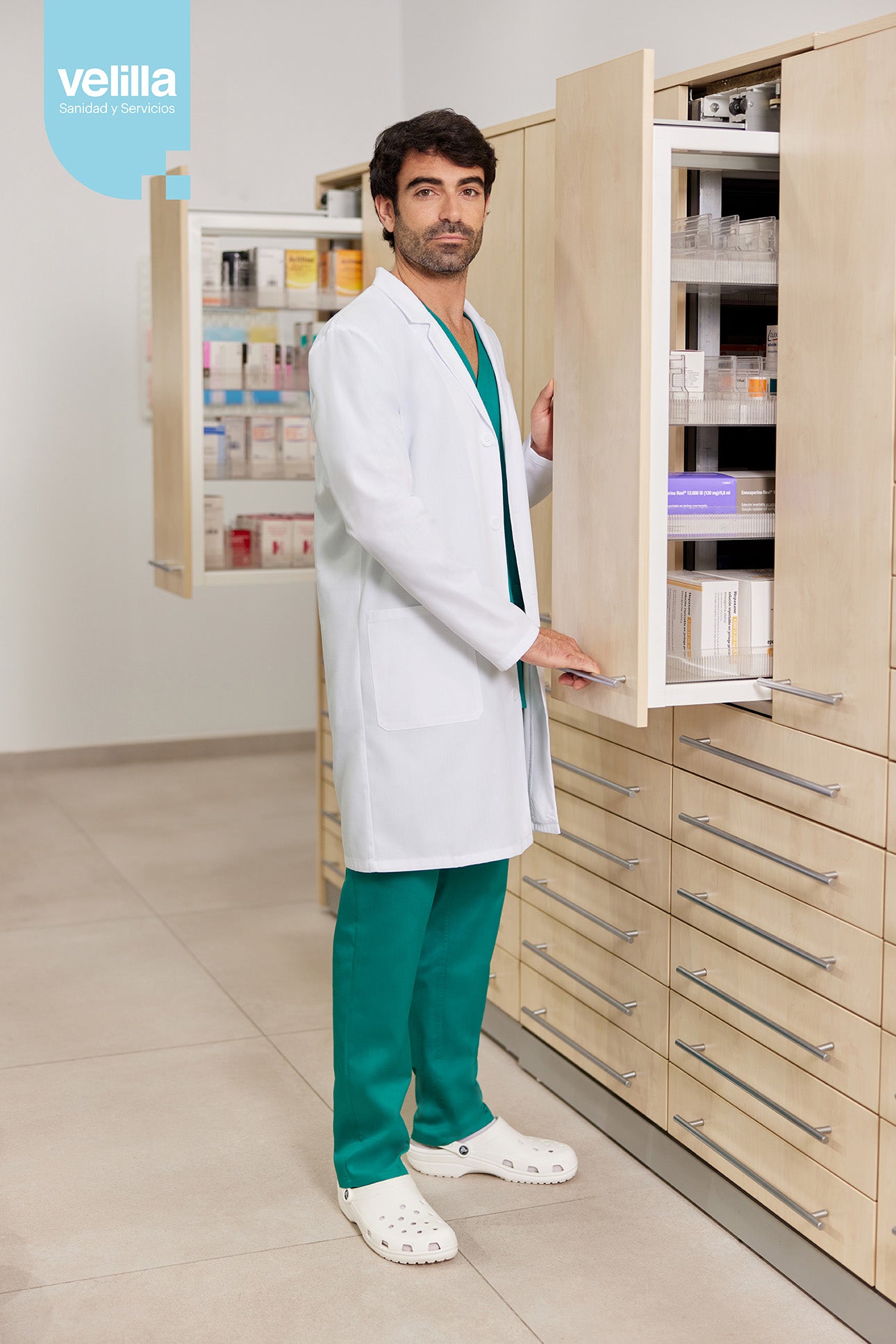Halat lung tercot 180g nasturi alb V539004