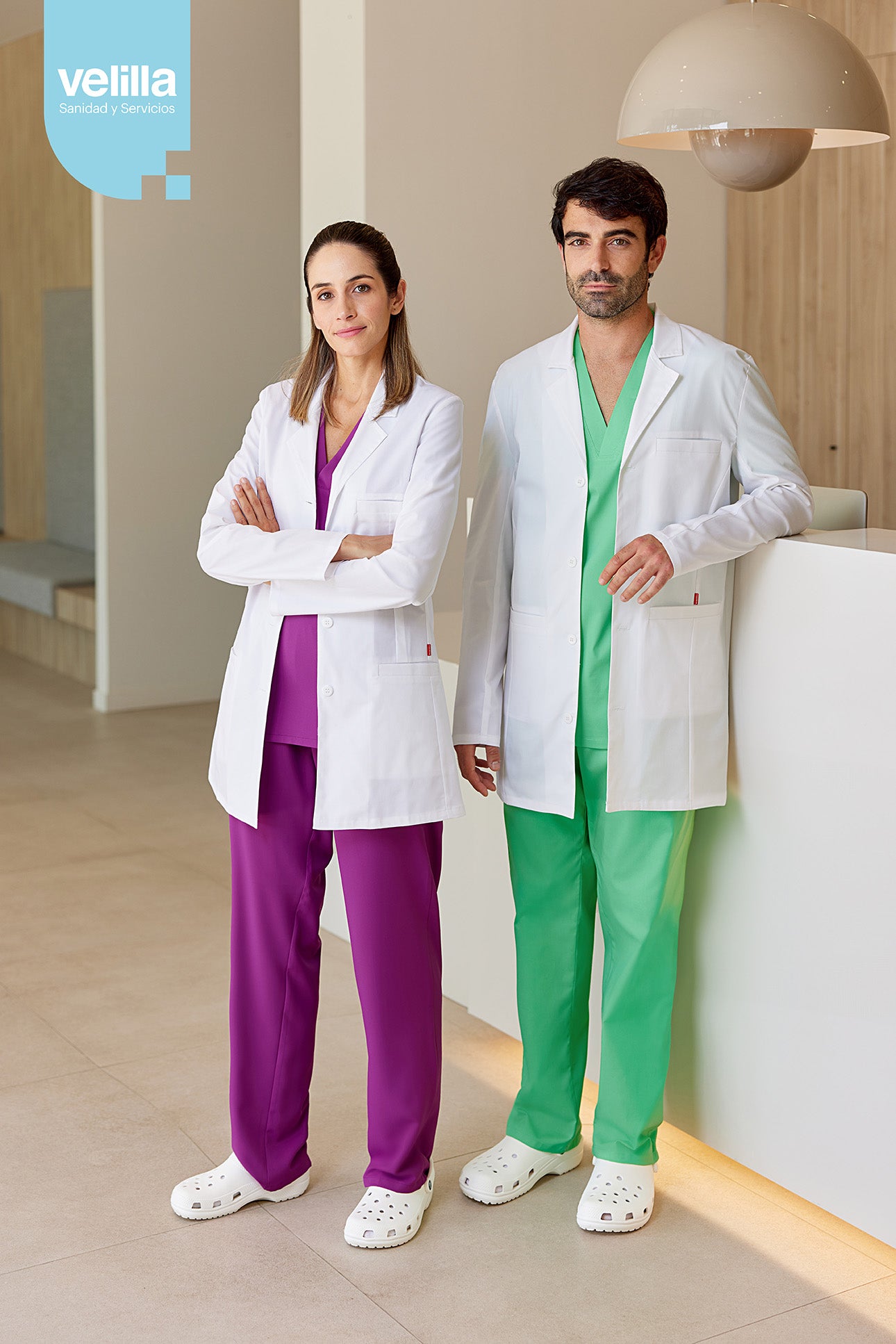 Halat scurt stretch 185g nasturi dama alb V539009S