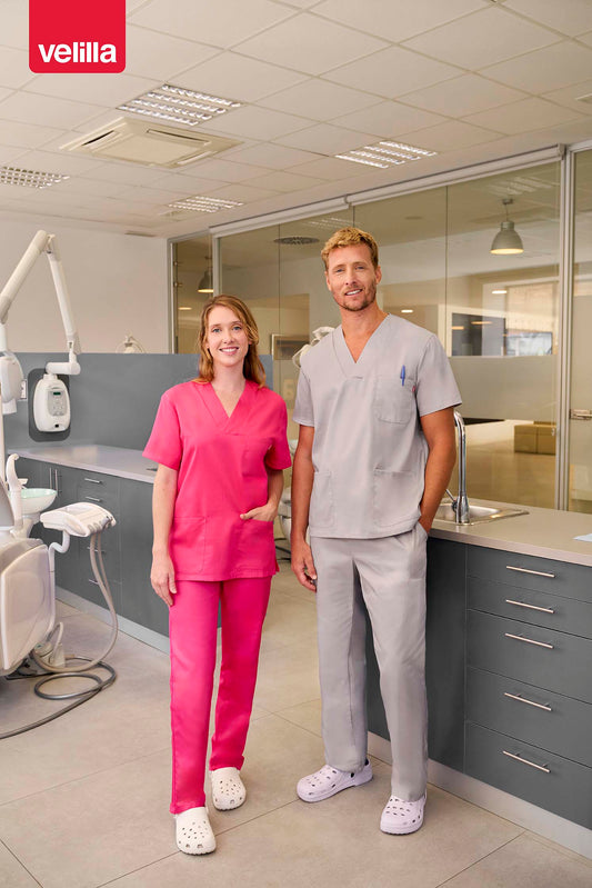 Costum medical tercot 190g gri gheata V589/V333