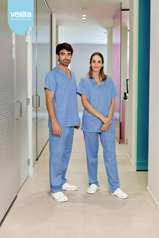 Costum medical tercot 180g albastru celest V800