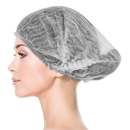 Bonete unica folosinta dublu elastic pentru Par Lung albe 12gr 100buc