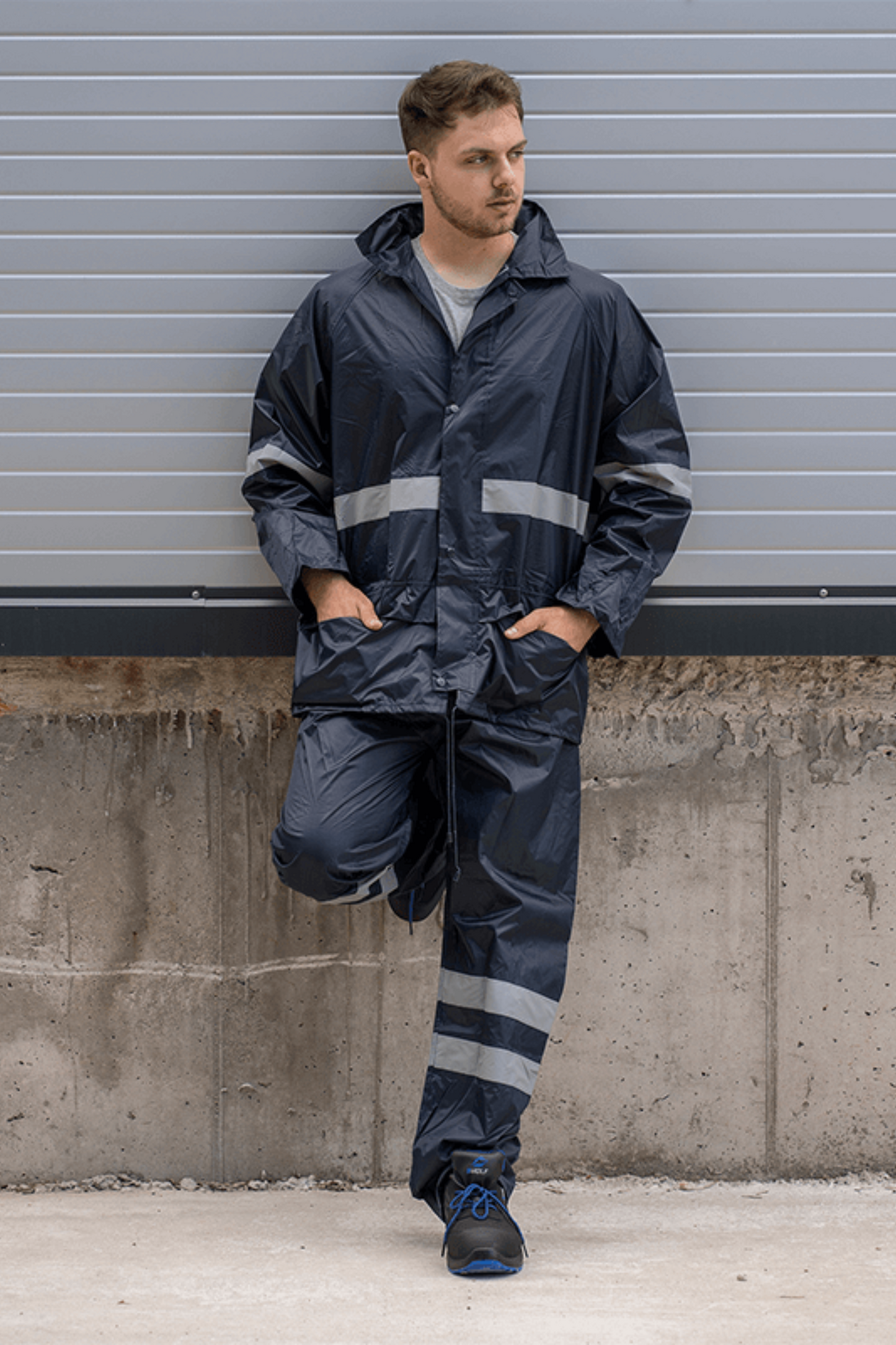 Costum de ploaie reflectorizant poliester PVC bleumarin unisex Himalaya