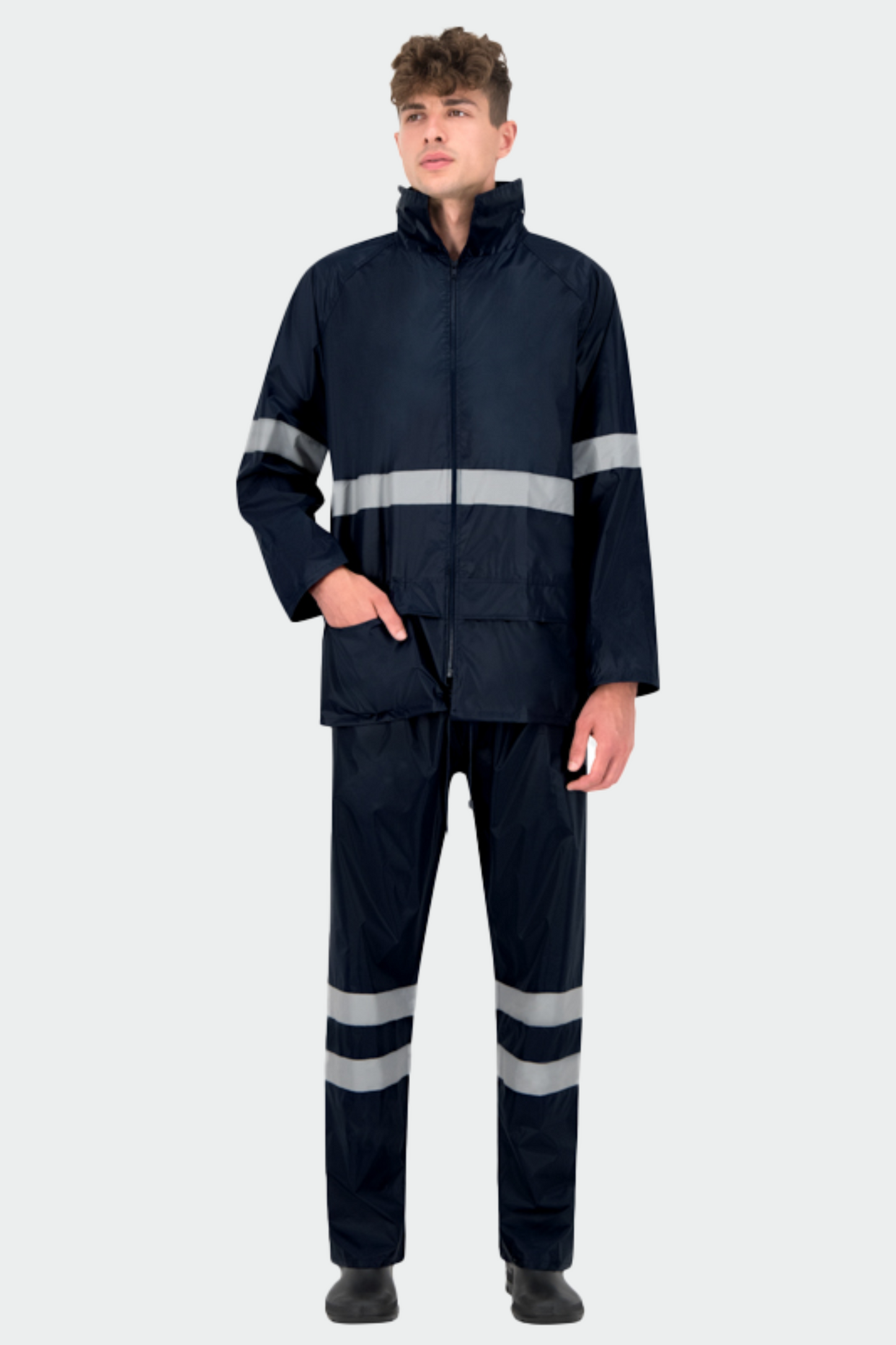 Costum de ploaie reflectorizant poliester PVC bleumarin unisex Himalaya