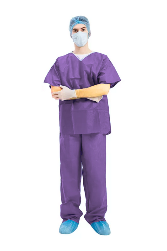 Costum pijama din netesut SMMS 45 g/mp antistatic violet