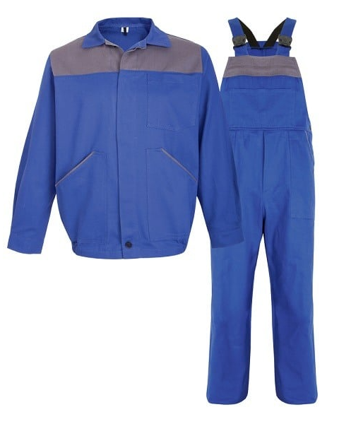 Costum salopeta lucru Gino albastru royal/gri (5B04)
