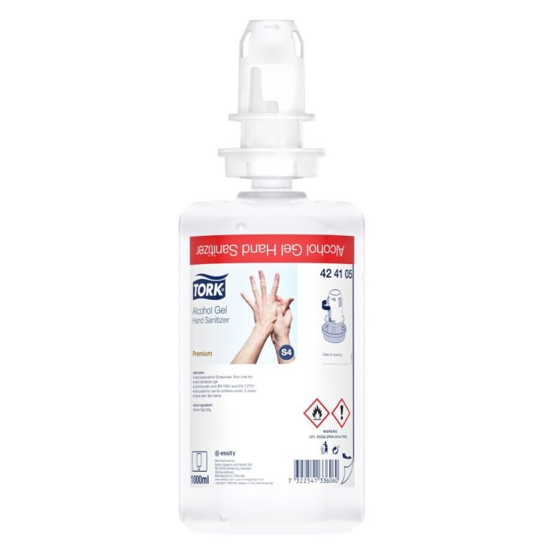 Dezinfectant gel maini Tork alcool 1L S4 424105 utilizare profesionala imagine 1