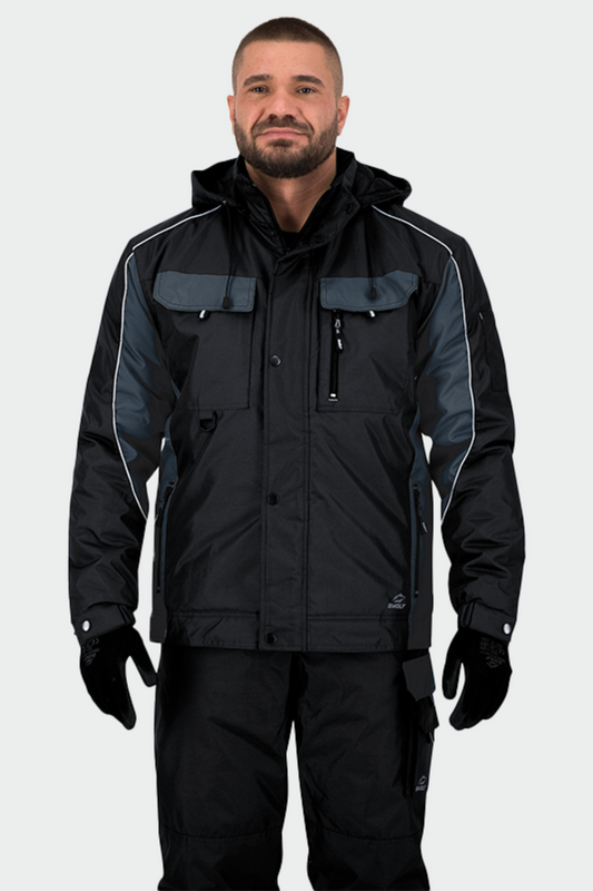 Geaca impermeabila poliester 200g neagra barbat Braver