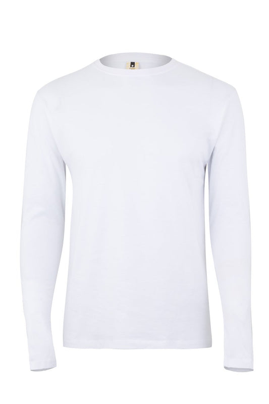 Tricou jersey tubular simplu 155g maneca lunga alb Paradise