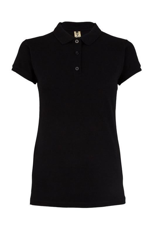 Tricou polo bumbac/poliester 210g dama maneca scurta negru Nobby