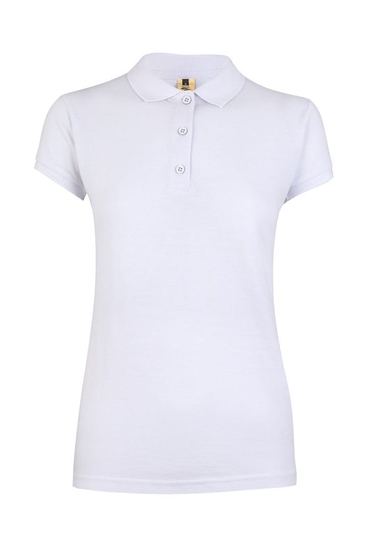 Tricou polo bumbac/poliester 210g dama maneca scurta alb Nobby