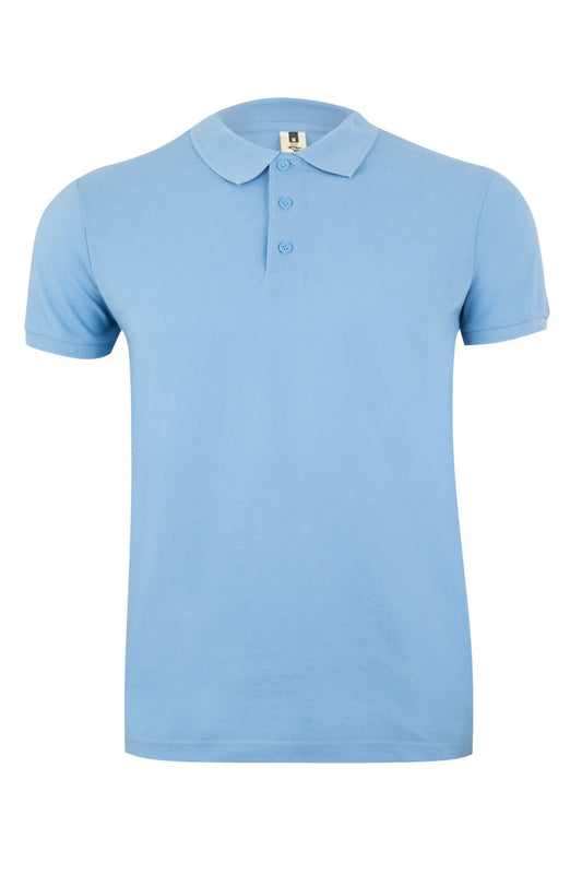 Tricou polo bumbac/poliester 210g maneca scurta albastru celest Gibson