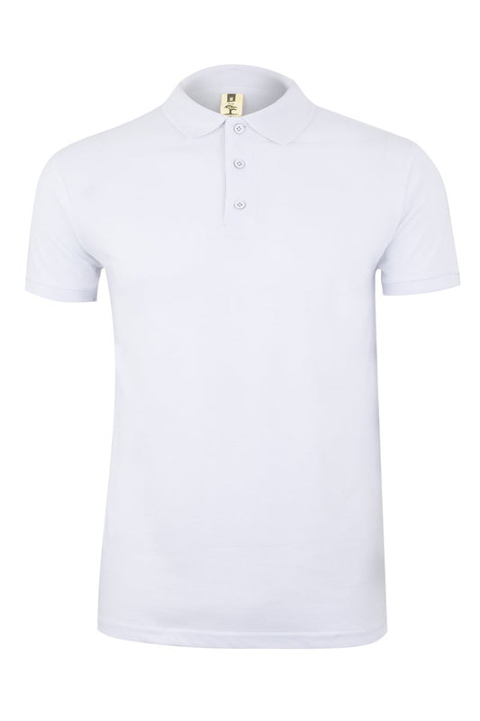 Tricou polo bumbac/poliester 210g maneca scurta alb Gibson