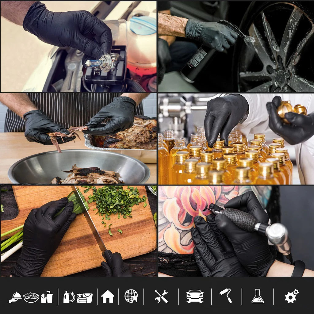 Manusi nitril nepudrate negre 5.5g Dr Mayer 100buc