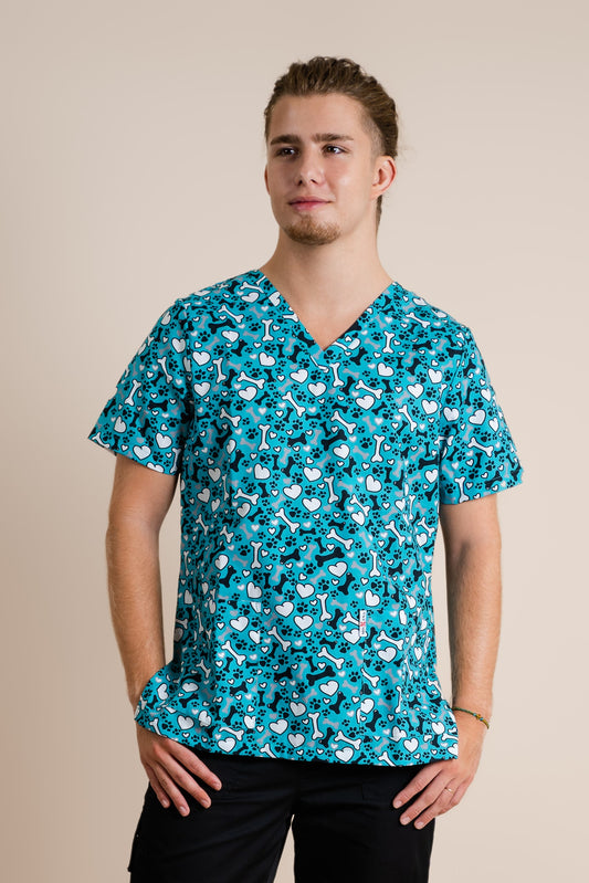 Bluza medicala turcoaz Pet unisex bumbac 115g Paris